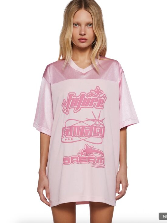 Dolls Kill Tops - Dolls Kill Y2K Future Fantasy Dream Jersey Tee by Current Mood
